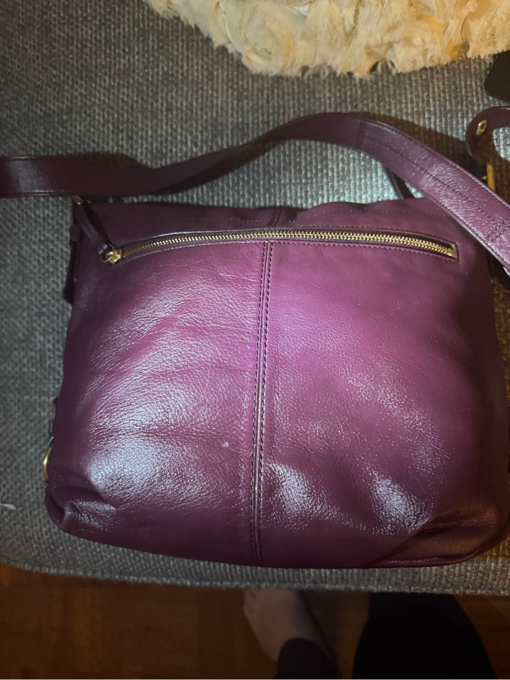 Vintage Coach Burgundy Leather Shoulder Hobo Bag Style F15064 - Picture 6 of 13